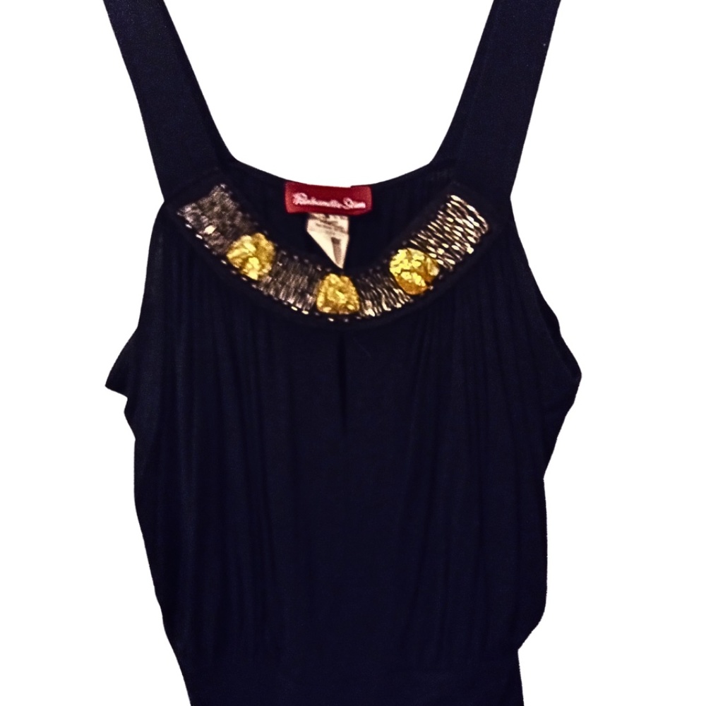 Black Beaded Keyhole Tank top Size Large